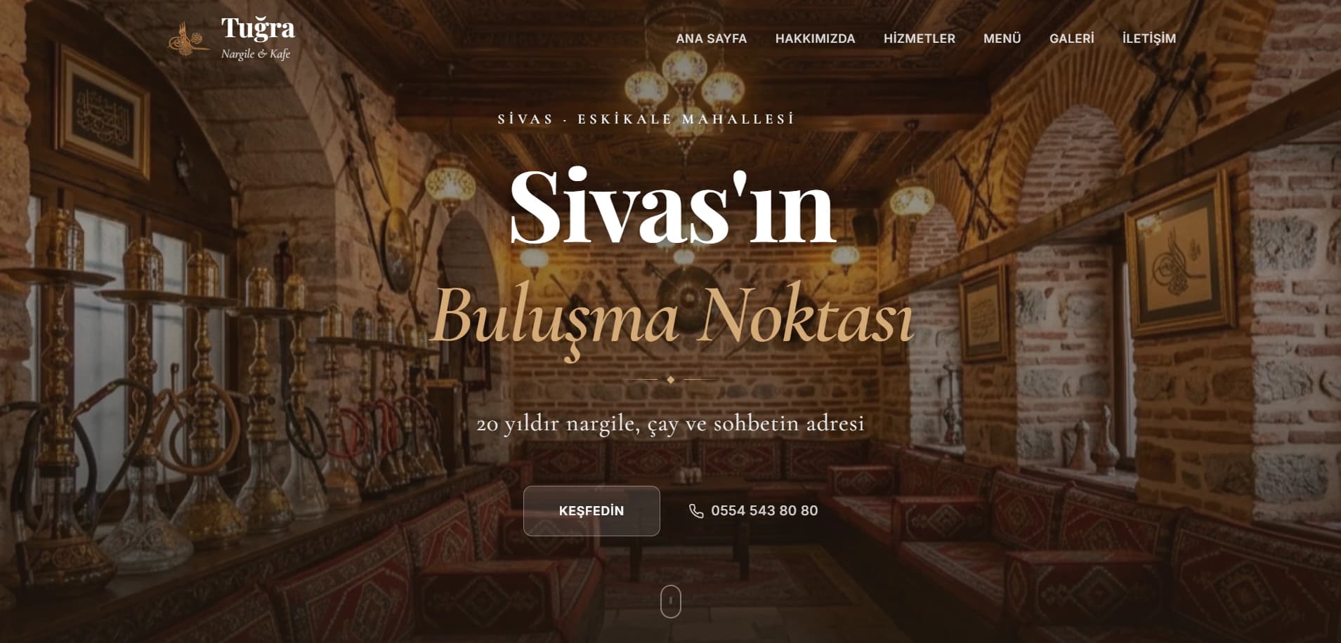 Tuğra Nargile & Kafe proje önizlemesi
